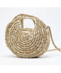 New fashion round straw summer sling bags for women unique crossbody shoulder handbag