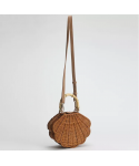 Wholesale beach bucket straw bag for women fashion simple crossbody shoulder handbag