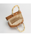 Wholesale beach bucket straw bag for women fashion simple crossbody shoulder handbag