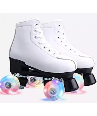 EACHkids Factory Hot Sale High Quality Two-Row Glitter Flashing Roller Quad Skates Unisex Wheel Skating Shoes for Woman And Man