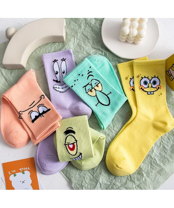 New Style Hot Sale Fashion Funny Anime Cartoon Hip-hop Skateboard Stocking Soft Cotton Popular Couples Cartoon Socks