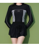 New Arrival Bathing Suits Custom Pattern Logo Sports Swimsuit Long Sleeve Conservative Two Piece Swimwear For Women