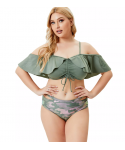 Professional Factory Ruffle Strap Sexy Bikini Plus Size Split Two Piece Set Swimwear For Fat Women