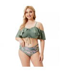 Professional Factory Ruffle Strap Sexy Bikini Plus Size Split Two Piece Set Swimwear For Fat Women