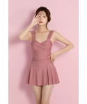 2022 New Design Hot Selling Fashion Solid Color Swim Dress Swimsuit Ruffle Luxury Swimwear For Women