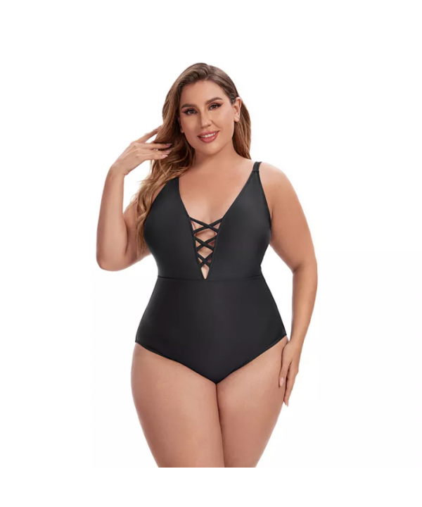 New Design Wholesale Solid Color Sexy Bikini Plus Size One Piece Swimwear For Women