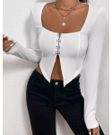 Sexy long sleeve slim top women's fashion solid color cardigan short exposed navel top coat