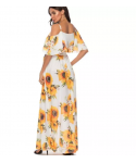 Fashion party female straight dress lady clothes floral printed chiffon dresses Lowest Price