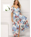 Fashion party female straight dress lady clothes floral printed chiffon dresses Lowest Price